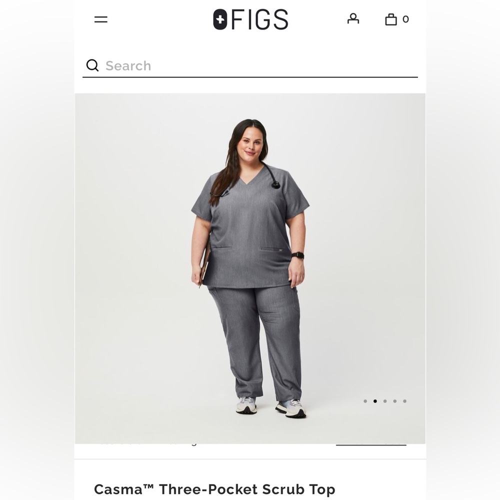 Gray XXL Figs scrub set